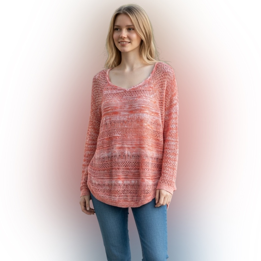 Roz & Ali Pink Knit Sweater